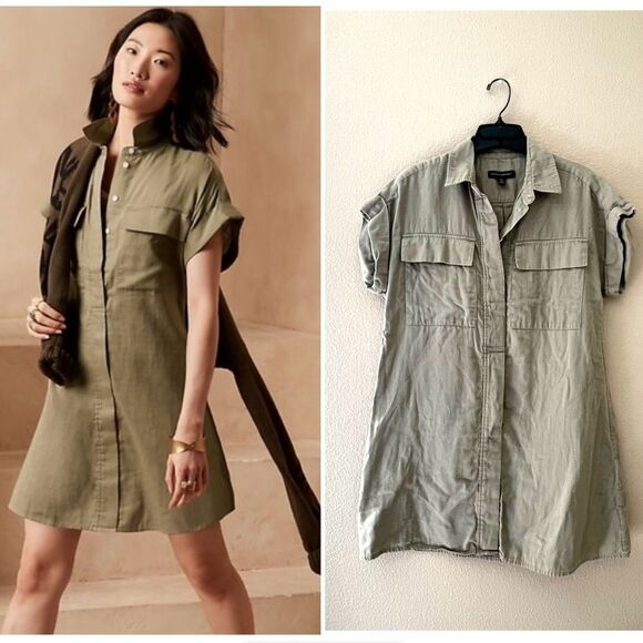 Banana Republic Dresses & Skirts - Banana Republic Green Utility Shirtdress